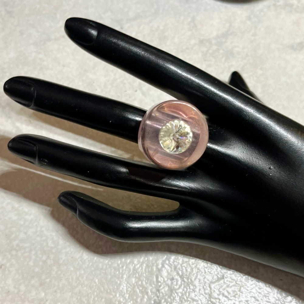 Acrylic Pink Statement Ring